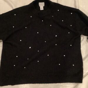 Black Sweater with diamond accents
